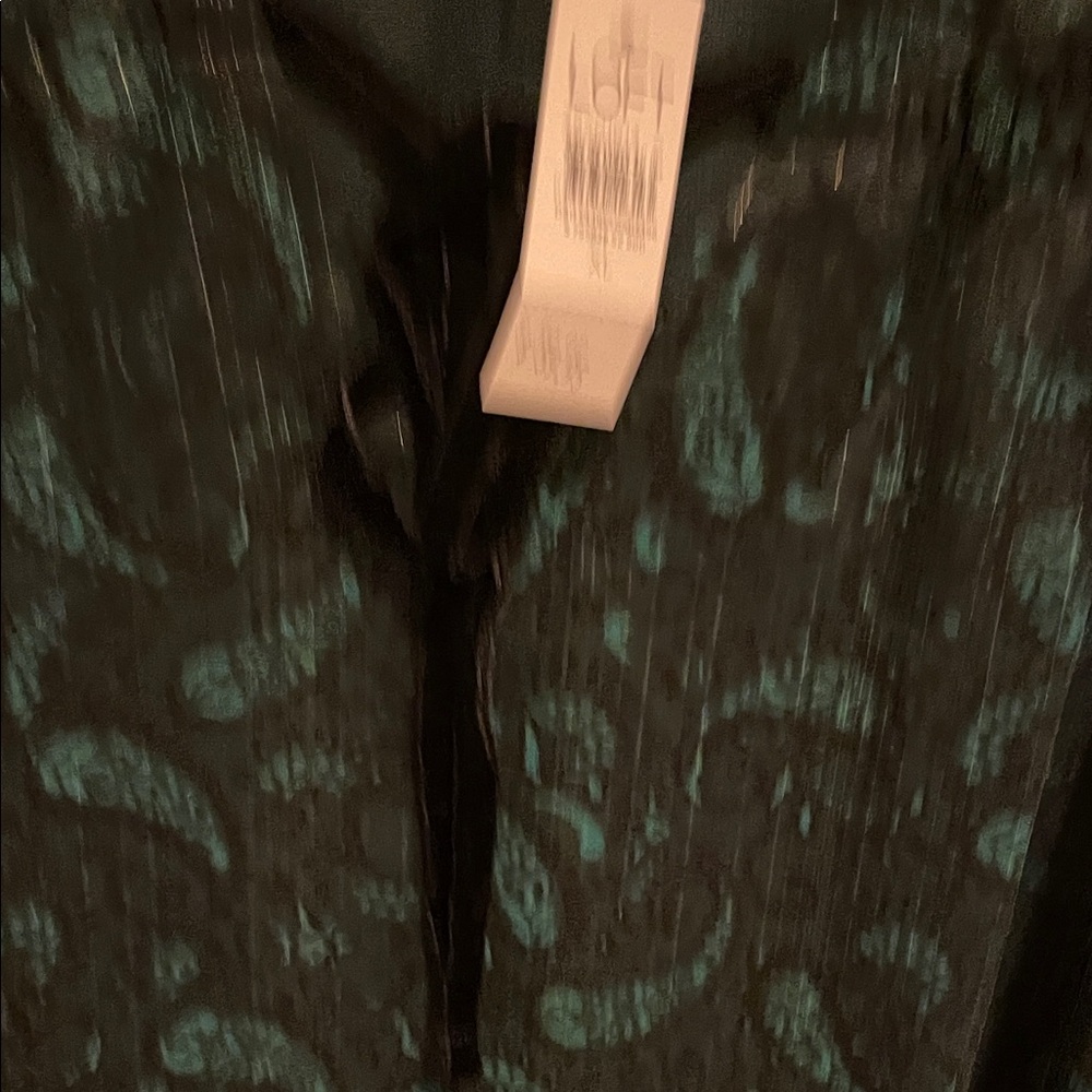 LOFT Dark Green Patterned Blouse - Picture 3 of 4